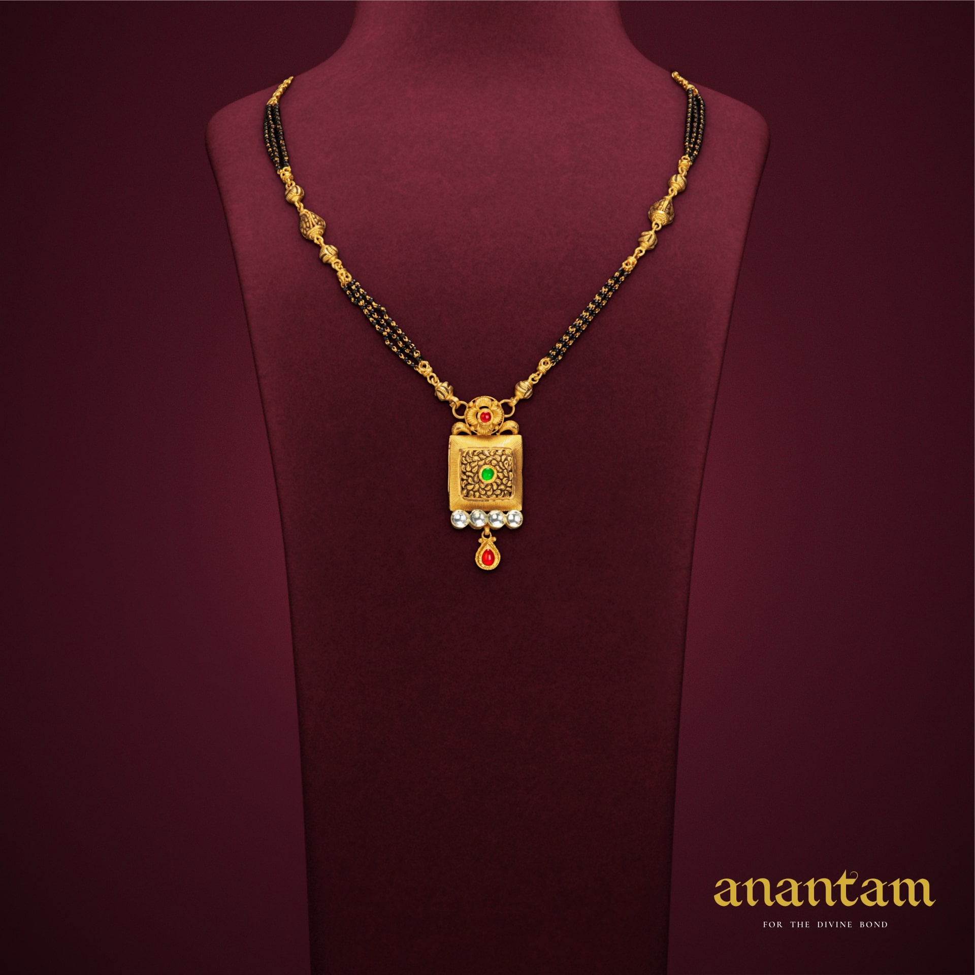 Latest Short Mani Gold Mangalsutra