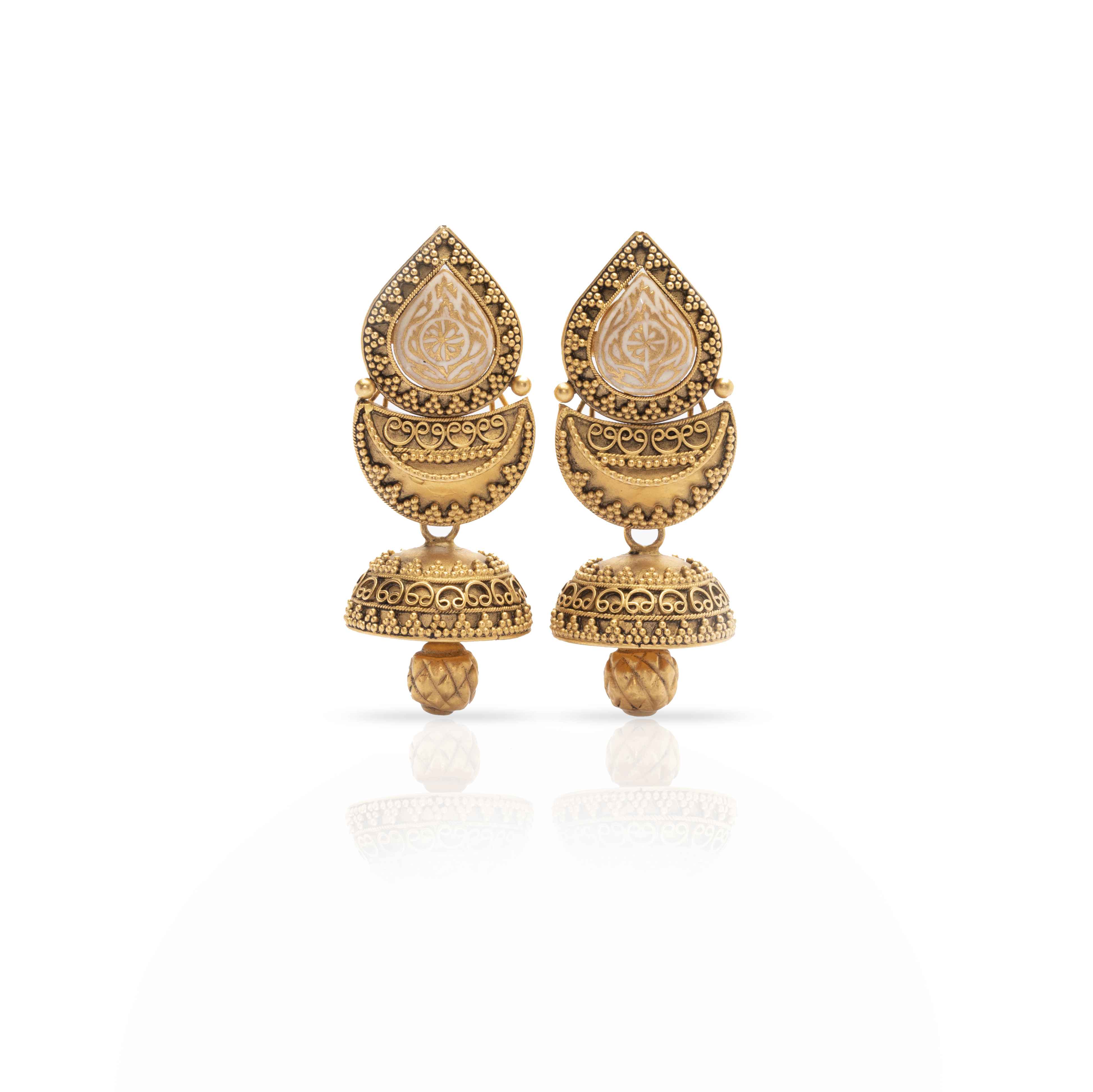 Manubhai Antique Gold Earring