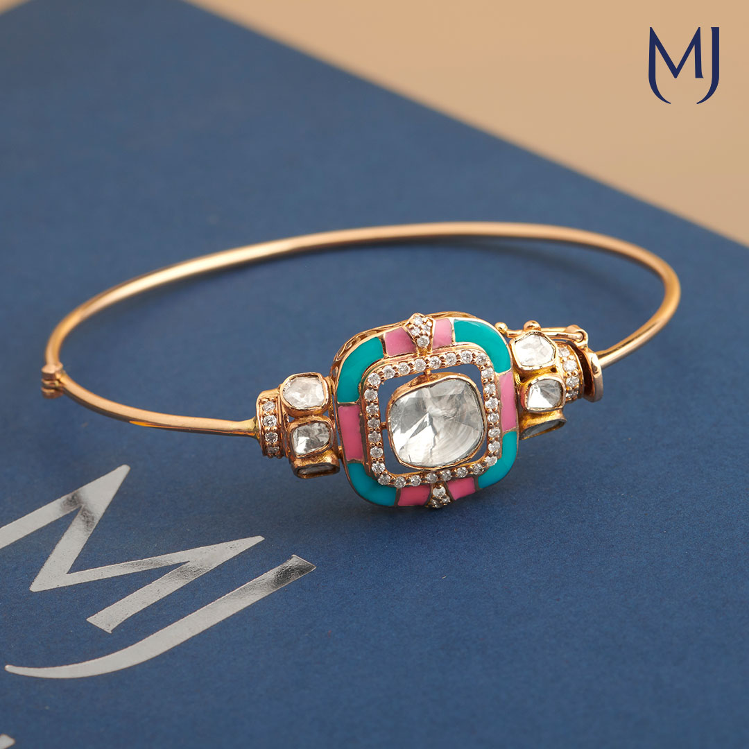 14 KT Pastel Hue Polki Bracelet