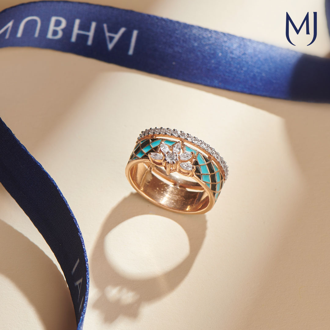 18 KT Ocean Blue Gold Ring