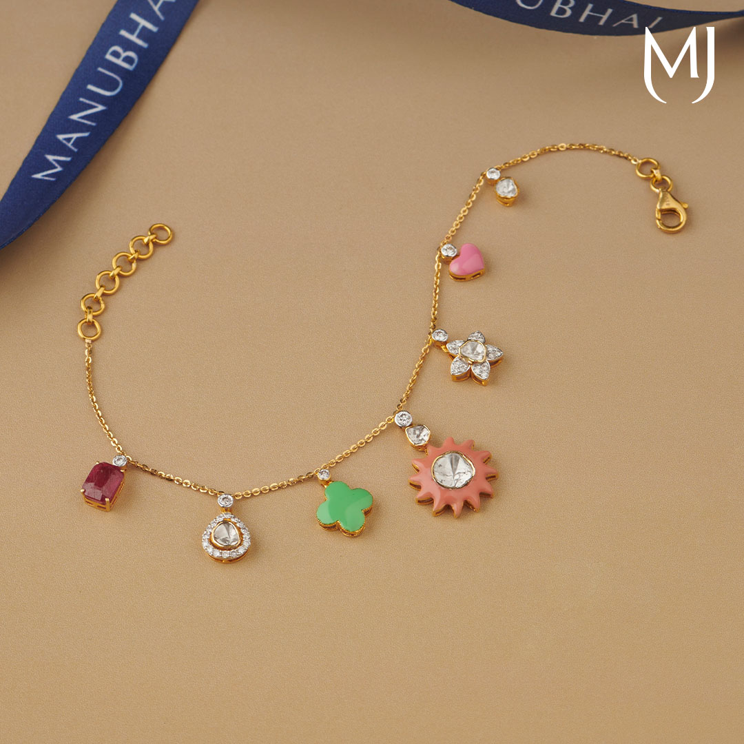 18 KT Floral Bloom Polki Bracelet
