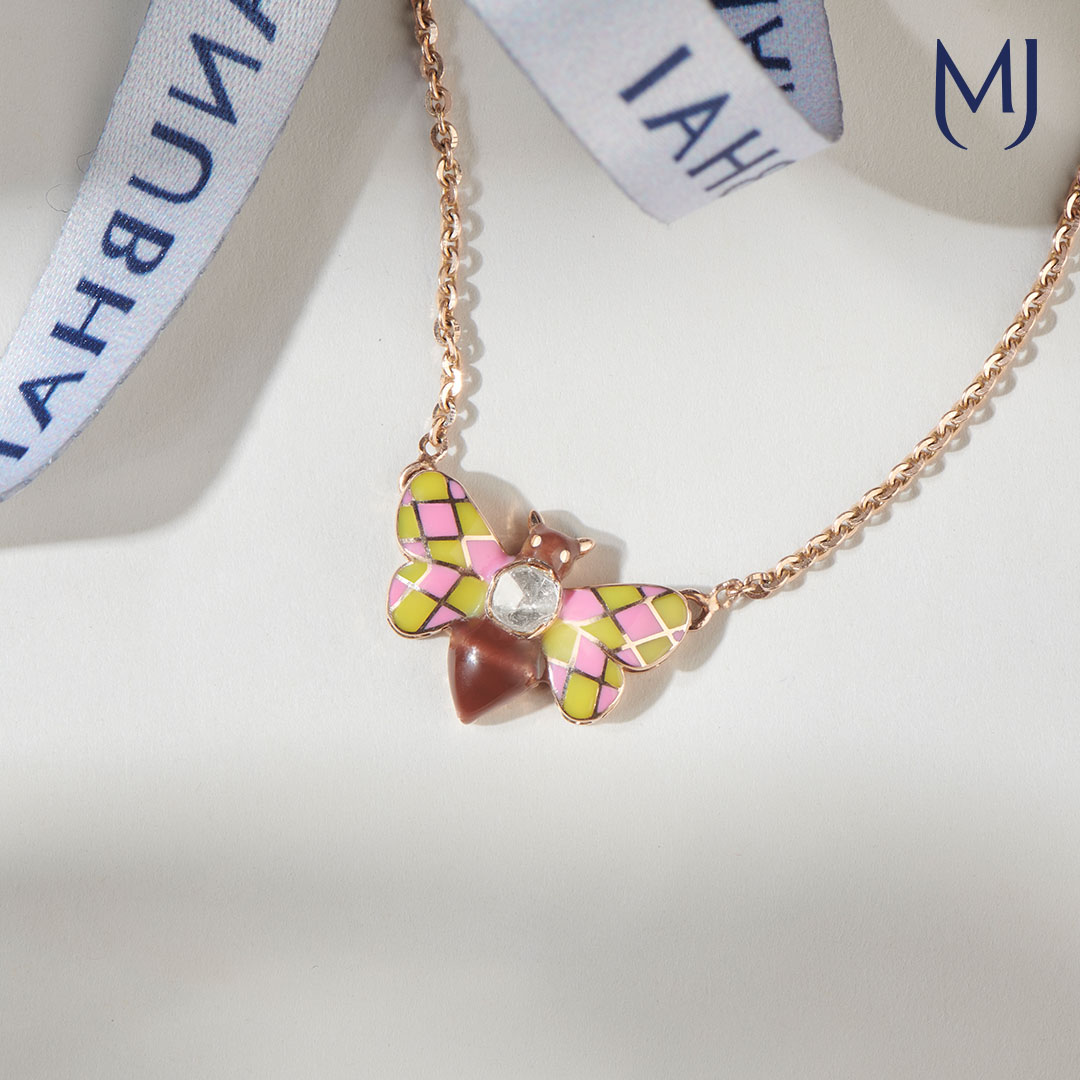 14 KT Papillon Polki Pendant