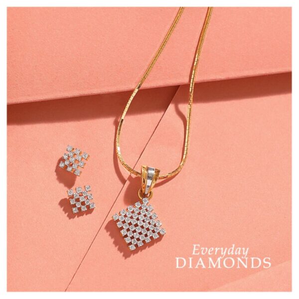 Manubhai Real Diamond PENDANT SET