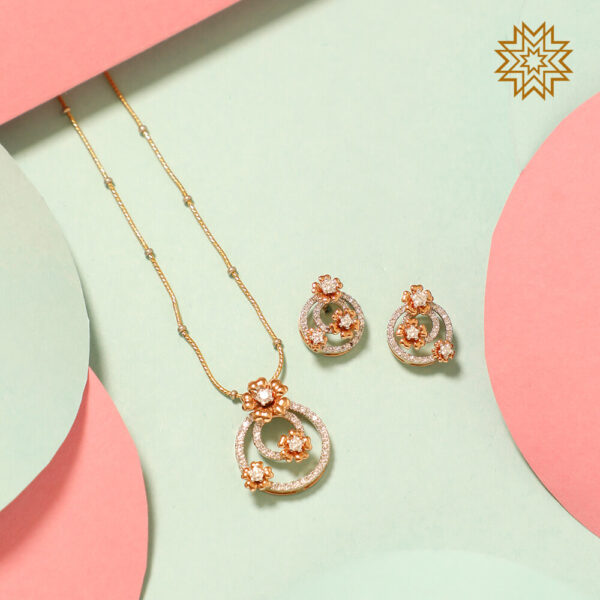 Manubhai Real Diamond PENDANT SET