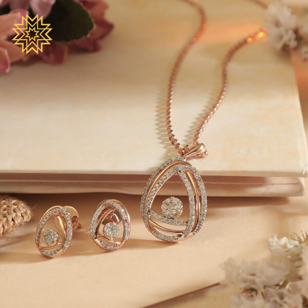 Manubhai Real Diamond PENDANT SET