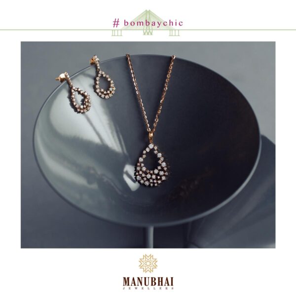 Manubhai Real Diamond PENDANT SET