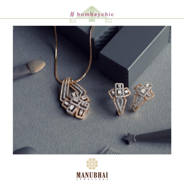 Manubhai Real Diamond PENDANT SET