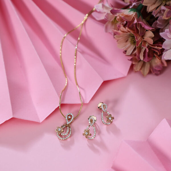Manubhai Real Diamond PENDANT SET