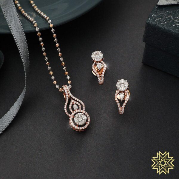 Manubhai Real Diamond PENDANT SET