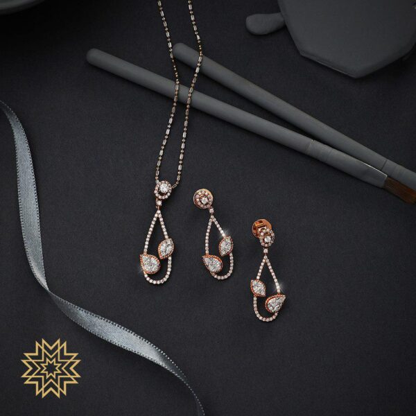Manubhai Real Diamond PENDANT SET