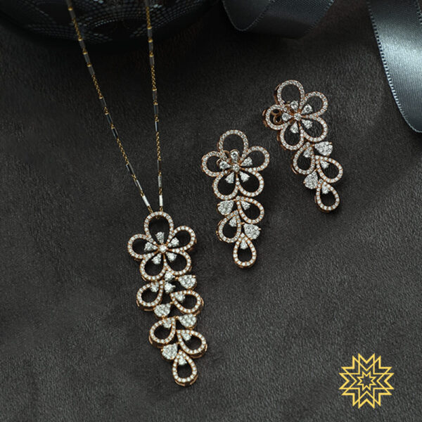 Manubhai Real Diamond PENDANT SET