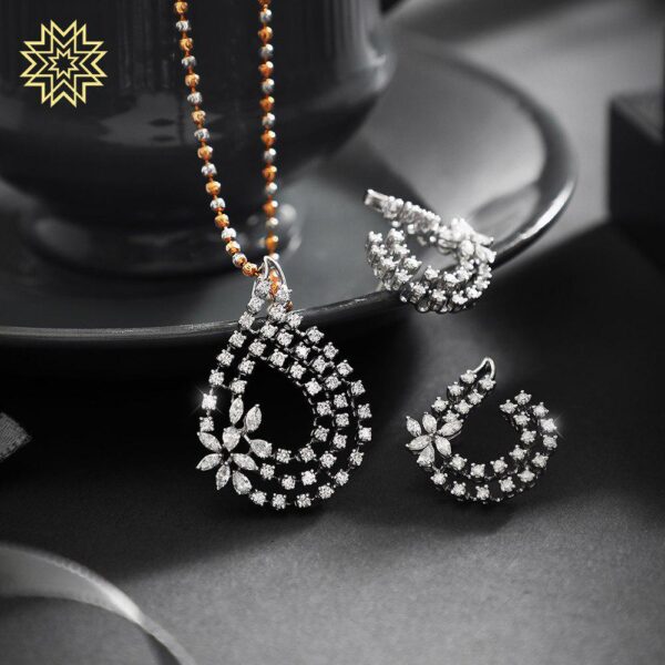 Manubhai Real Diamond PENDANT SET