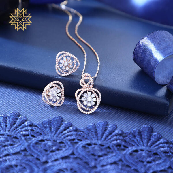 Manubhai Real Diamond PENDANT SET