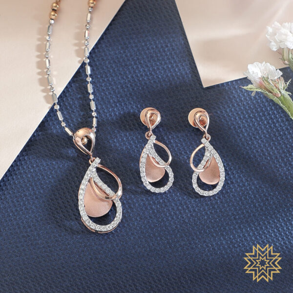Manubhai Real Diamond PENDANT SET