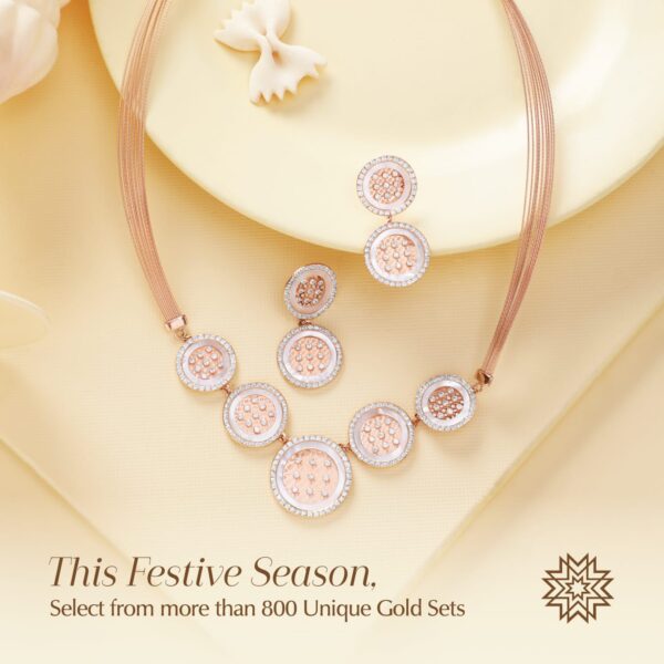 White & Rose Gold 18K Gold Necklace Set
