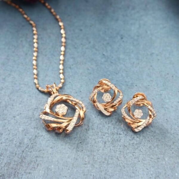 Manubhai Real Diamond PENDANT SET