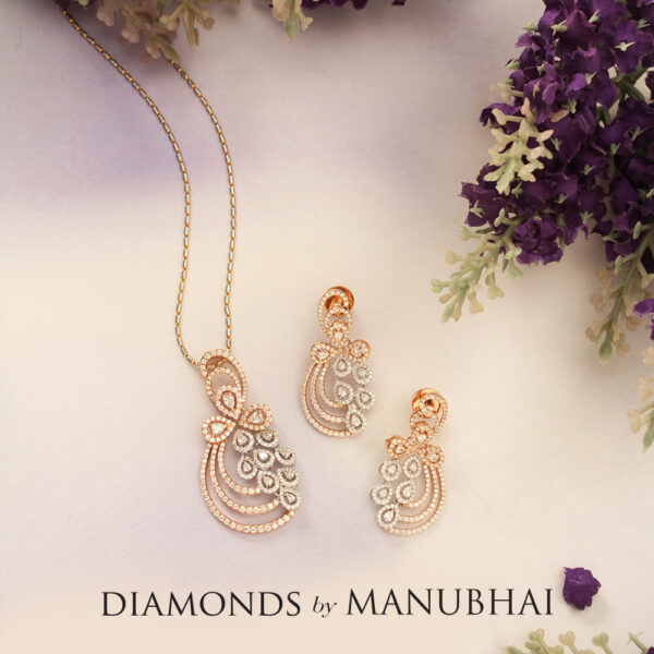 Manubhai Real Diamond PENDANT SET