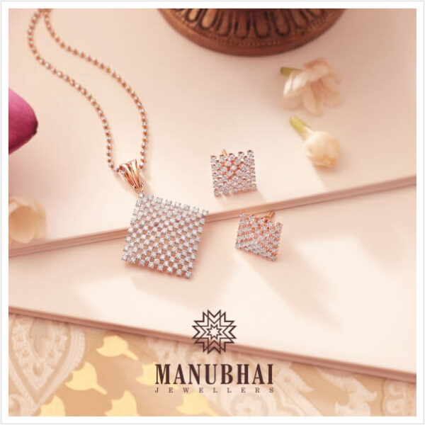 Manubhai Real Diamond PENDANT SET