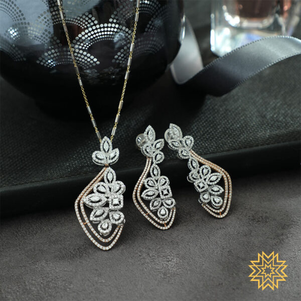 Manubhai Real Diamond PENDANT SET