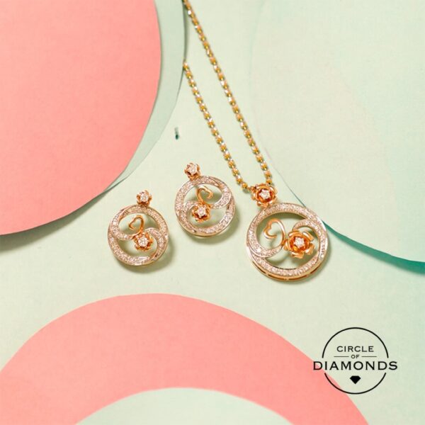 Manubhai Real Diamond PENDANT SET