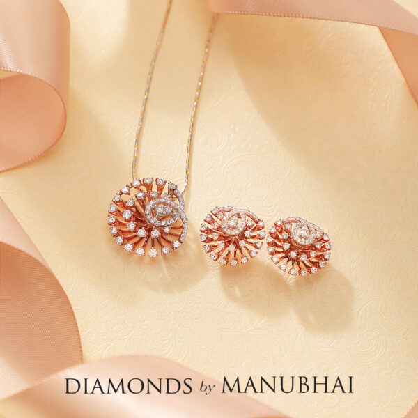 Manubhai Real Diamond PENDANT SET