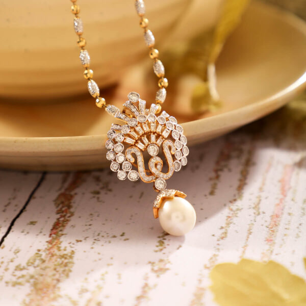 Manubhai Real Diamond PENDANT SET