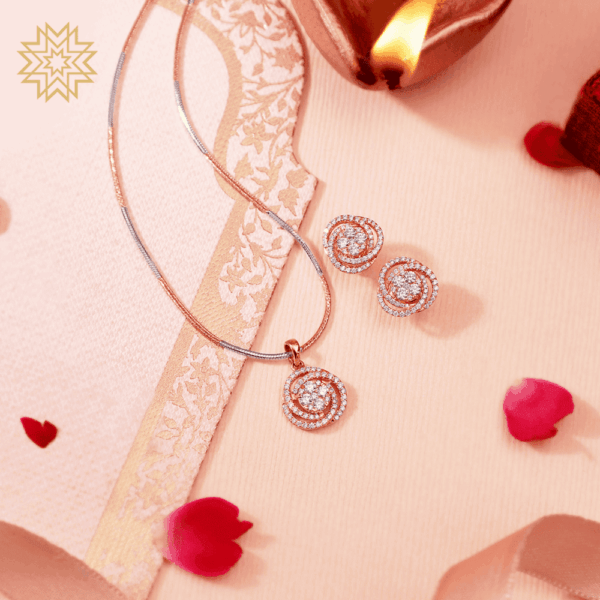 Manubhai Real Diamond PENDANT SET