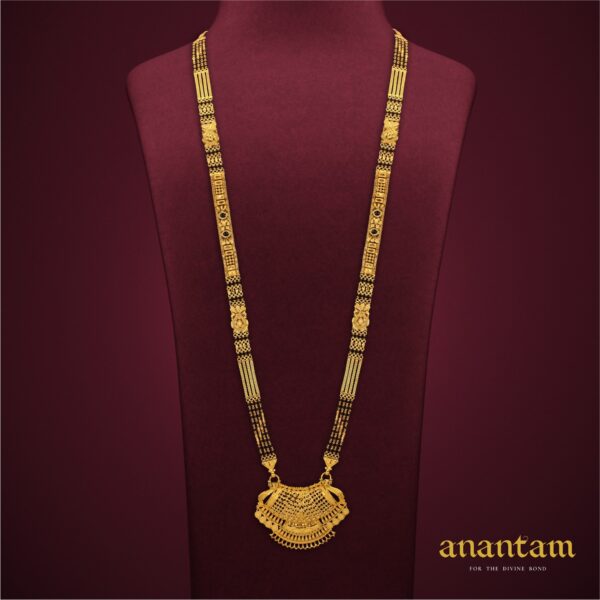 Latest Gold Long Chain Broad Mangalsutra