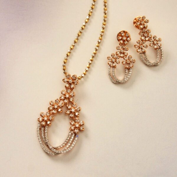 Manubhai Real Diamond PENDANT SET