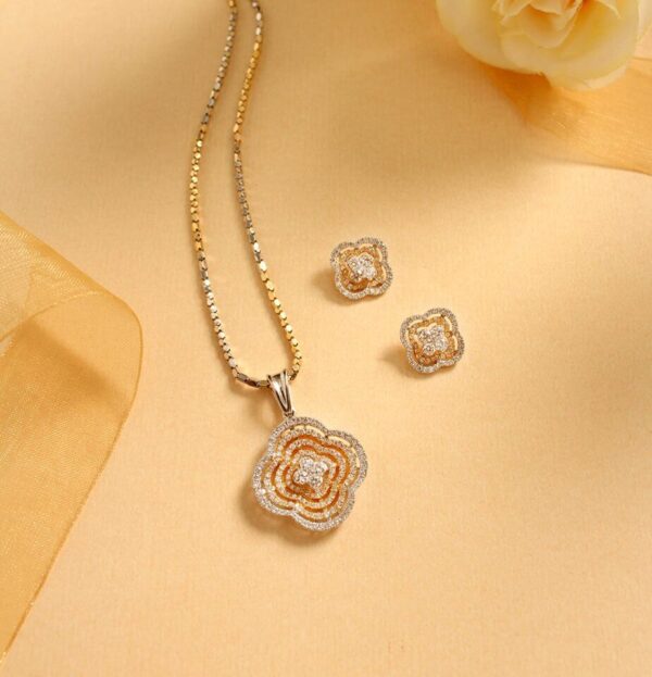 Manubhai Real Diamond PENDANT SET