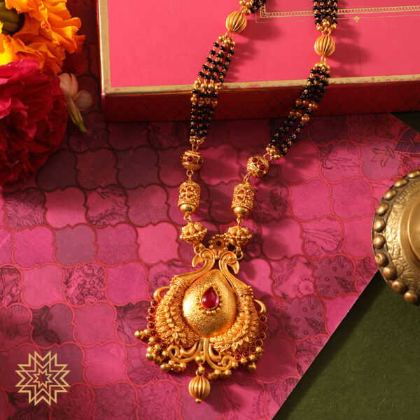 Fancy Gold Drop Pendant Mangalsutra