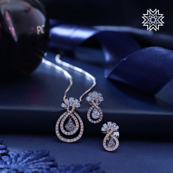 Manubhai Real Diamond PENDANT SET