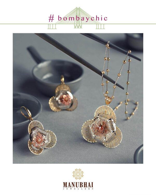 Manubhai Gold PENDANT SET