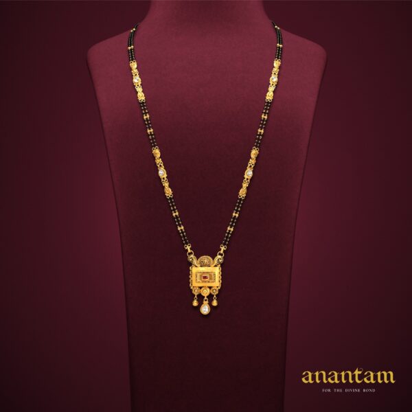 Dainty Black Beads Gold Mangalsutra