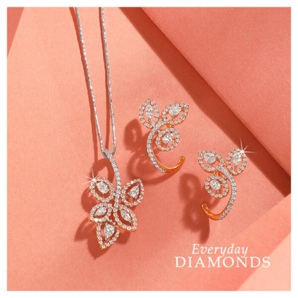 Manubhai Real Diamond PENDANT SET