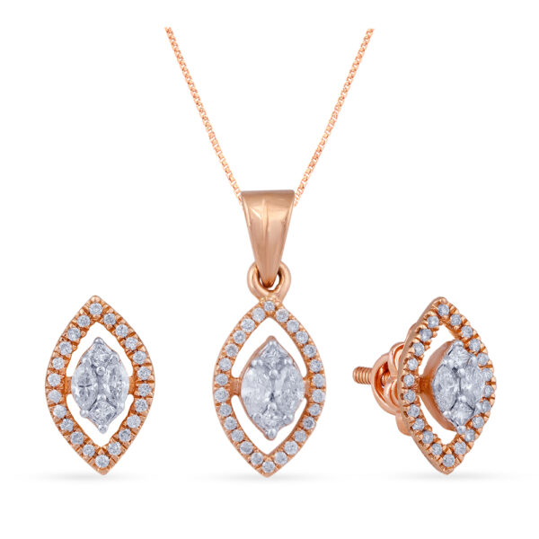 Manubhai Real Diamond PENDANT SET