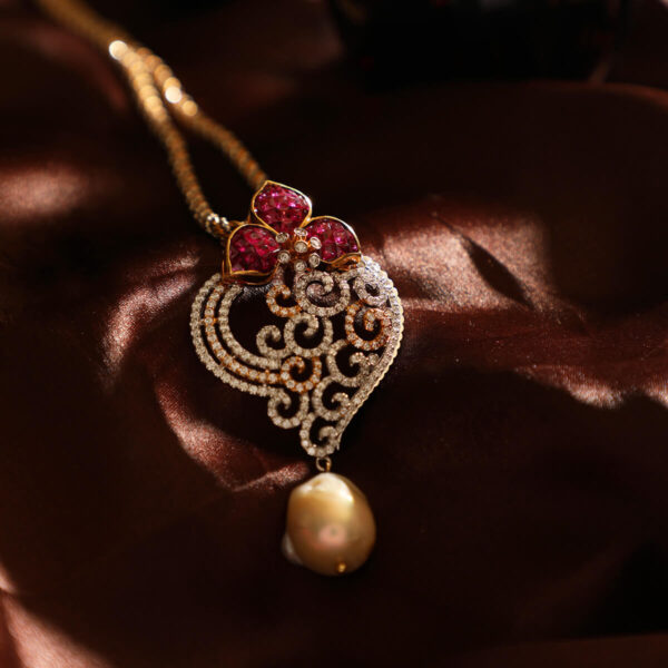 Manubhai Real Diamond PENDANT SET