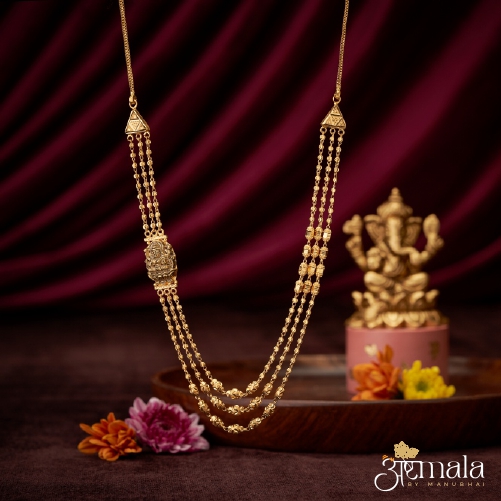 Modern Minimalist Gold Necklace Set Design