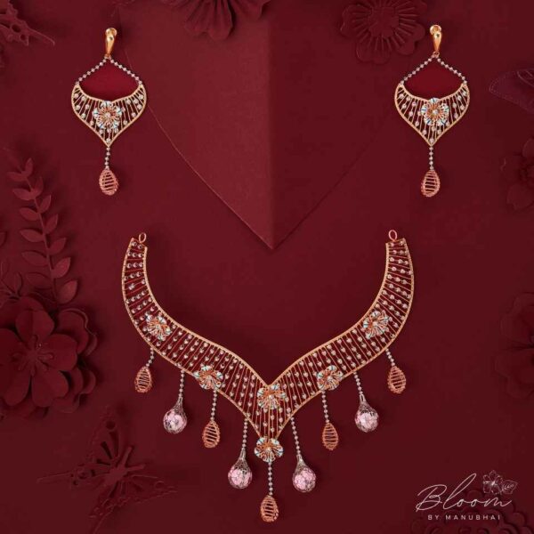 Modern Festive Designer Gold Necklace Set