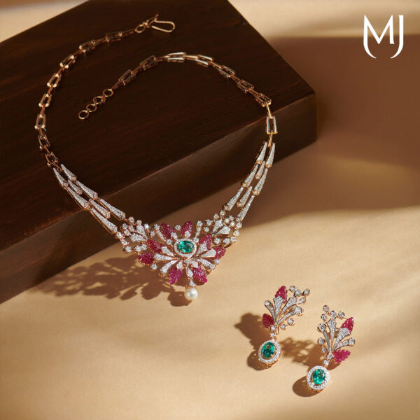 Real diamond necklace set