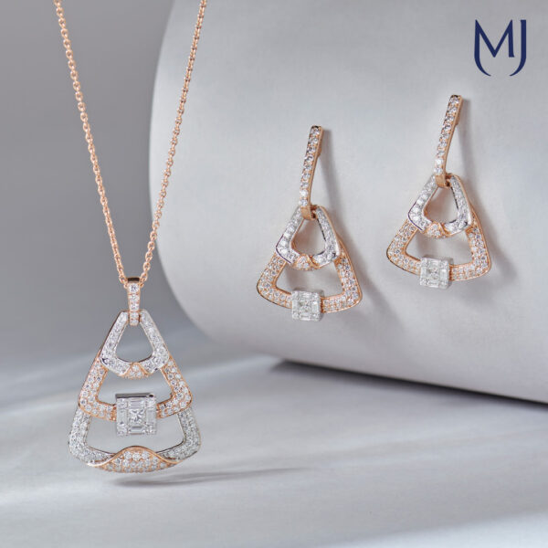 Real diamond pendant set