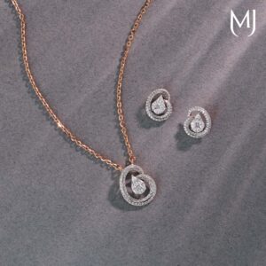 Light weight real diamond pendant set
