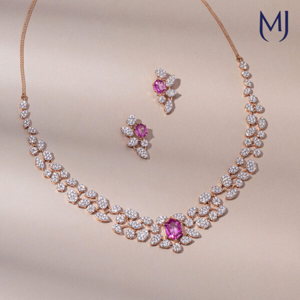 Real diamond necklace set