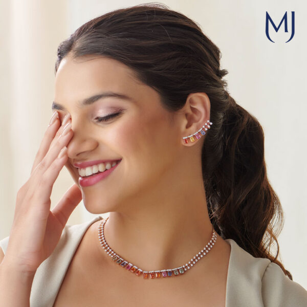 Real diamond necklace set