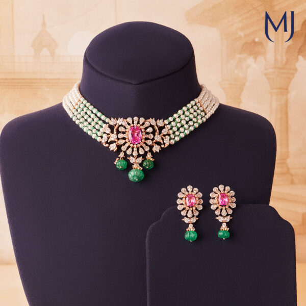 Real diamond necklace set