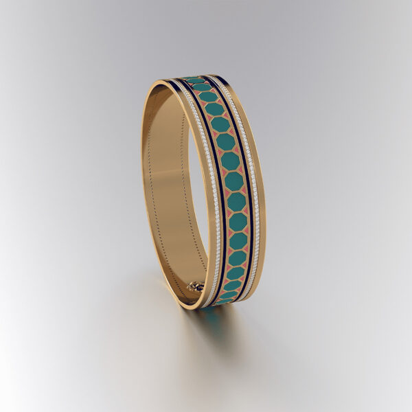 Blue Enamel Round Bracelet (18K)