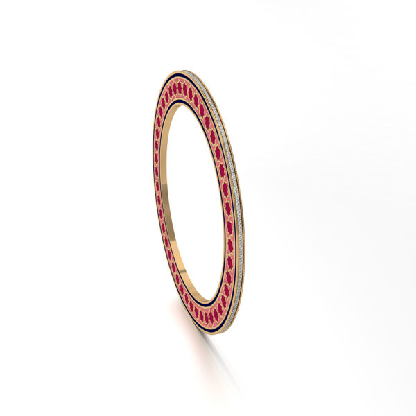 Red Round Bangle Bracelet (18K)
