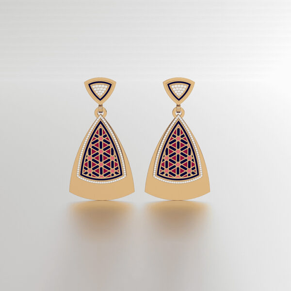 Triangular Diamond Earrings (18K)