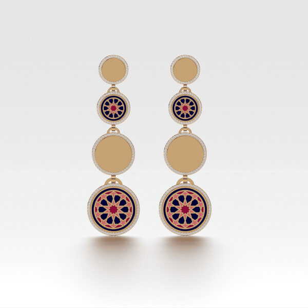 Round Dangling Gold Earrings (18K)
