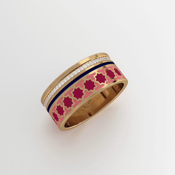 Red Diamond Band Ring (18K)